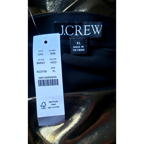 J.Crew Gwyneth slip skirt in gold lamé - Picture 12 of 12